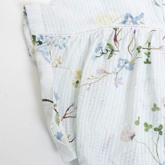 Scotch & Soda Floral Blouse Button Up Shirt Neck Scarf Short Sleeve - Picture 6 of 15